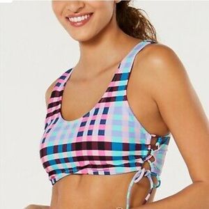 Hula Honey Check It Out Bralette Bikini Top Size Large